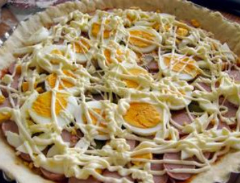 Пицца с курицой и майонезом