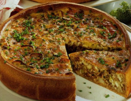 пирог с говядиной и овощами